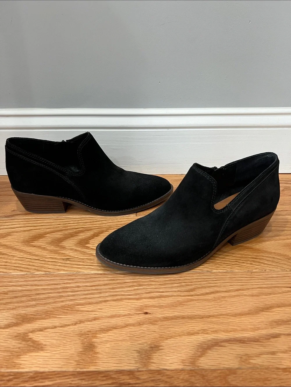 Lucky Brand Women's Black Suede Low Heel Booties